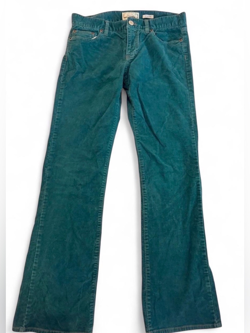 Vibrant Teal Corduroy Flare Jeans